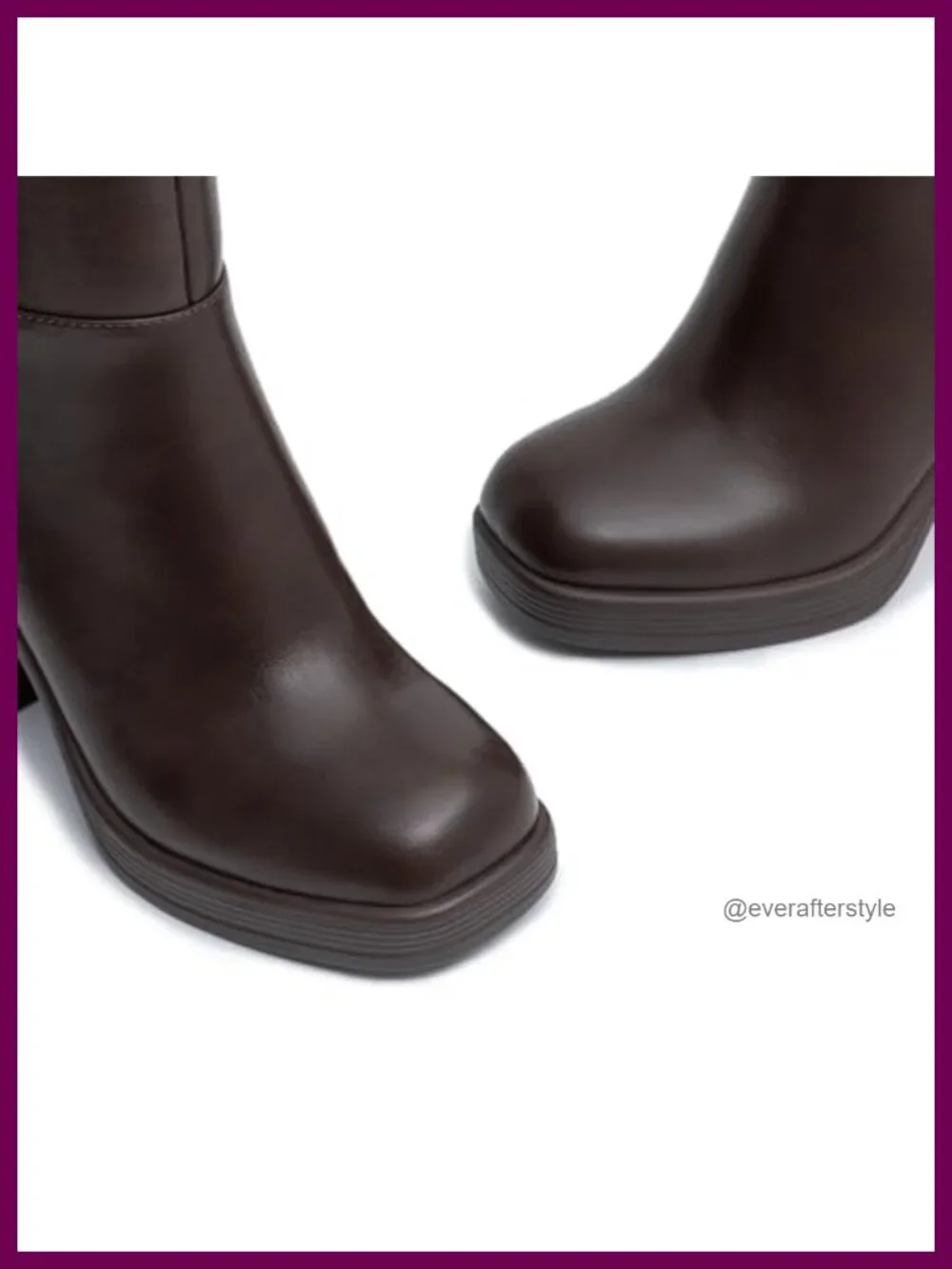Platform Ankle Boots Chunky Block Heel Square Toe Fashion Dress Booties